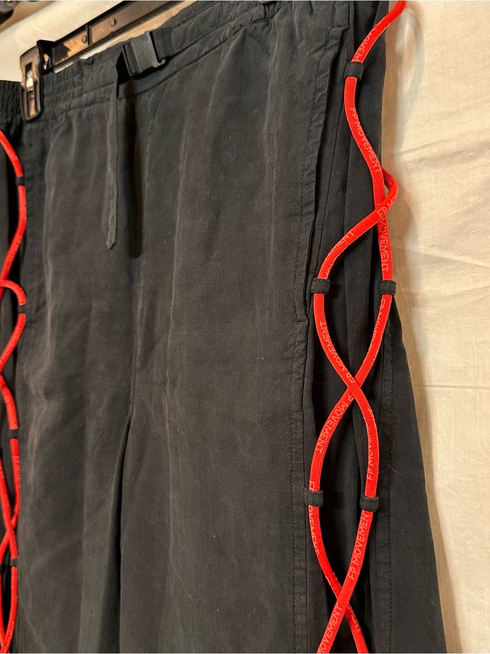 FP Movement Free People Kalahari Wide Leg Track Pants Black Red Size S